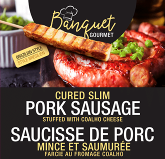 Banquet Brazil BBQ Pork Slim Sausage with Coalho Cheese (Price per LBS***)